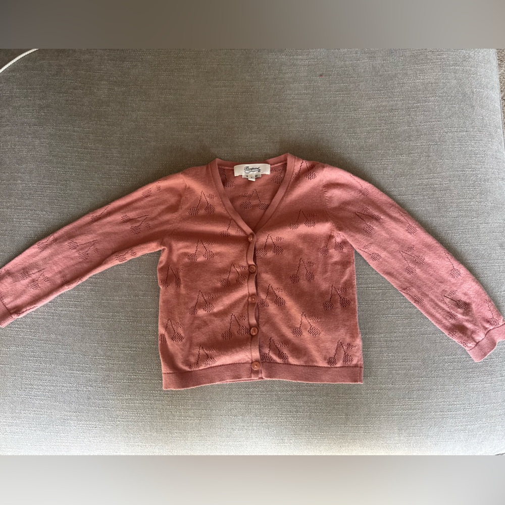 Bonpoint Pink Knit Cardigan
